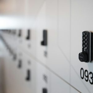 Row of storage lockers